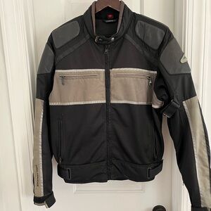 Hein Gericke Motorcycle Jacket‎ Black/Grey CE Armor Men’s M (23.5x27)